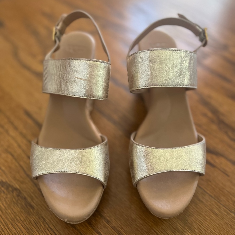 UGG Gold Wedges ~ like new. Size 8.